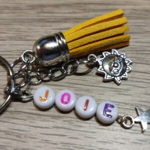 Porte-clé personnalisé lettres blanches-multicolores