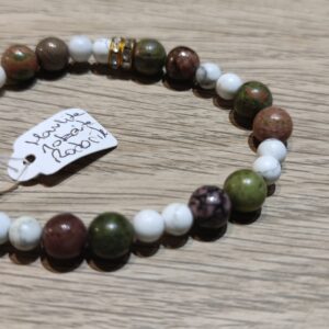 Bracelet Howlite Mokaïte Rhodonite 6-8mm
